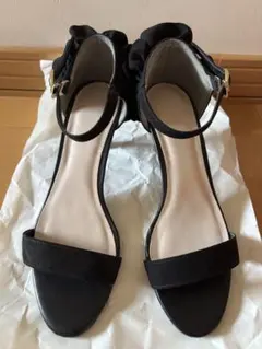 GU サンダル　ミュール　フリル　スエード　Mサイズ