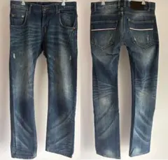 ダメージ加工 ストレートジーンズ