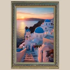 土屋茂　油彩画（SM）【サントリーニ島】 土屋茂 油彩画（SM）【サントリーニ島】