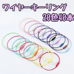 □ワイヤーキーホルダーハンドメイド パステル20色 40本キーリング夏休み12