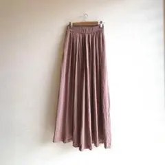 ユニクロ タックワイドパンツ XS くすみピンク ウエストゴム フレア 春夏