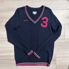 MUVEIL 長袖 ナンバリング トップス ネイビー ミュベール ジャージ素材