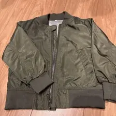 オリーブグリーン ジップアップ ボンバージャケット 100