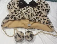 ディズニー ヒョウ柄 ファンキャップ ブラウン 茶色