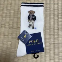 新品未使用 Polo Ralph Lauren クマ刺繍ソックス 23-25のサムネイル
