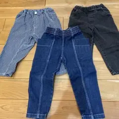 最終価格　美品デニムジーンズ　110から120センチ 3本セット