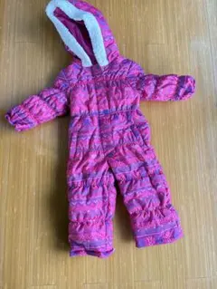 子ども用ピンク柄オーバーオール90cm