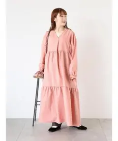 新品タグ付き エヘカソポ カフスリボン前後2WAYワンピース ピンク