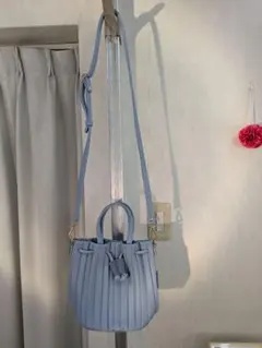 ZARA プリーツ加工入りバケットバッグ ミニバスケット 巾着バッグ