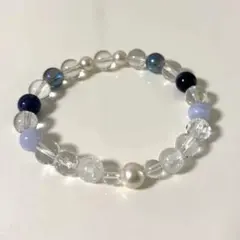 パワーストーンブレスレット（ラピスラズリ×水晶×パール）