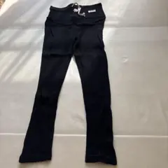ブラックリブ編みマタニティレギンスパンツ Lサイズ