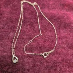 4℃ K10ゴールドダイヤ しずく涙型ペンダントネックレス