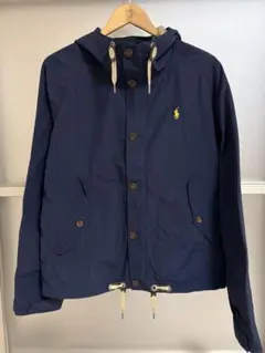 美品レザー POLO RALPH LAUREN フーデッドジャケット ネイビーのサムネイル