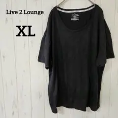 Live 2 Lounge【XL】黒 Tシャツ　柔らか薄手シンプル素材