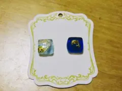 ハンドメイド スクエア 海モチーフ イヤリングorピアス