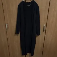 Mila Owen ブラック ロングカーディガン リブ