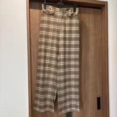 GU ワイドパンツ　チェック柄