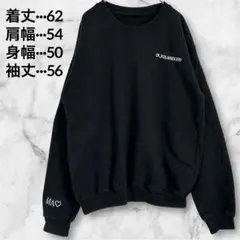 レア✨黒の刺繍スウェット トレーナー　大きいサイズ　ブラック　トップス　裏起毛