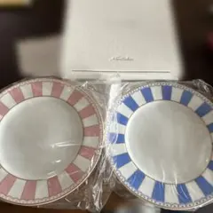 非売品　ノリタケ　カーニバル　ピンク＆ブルー　21cmプレートペアセット