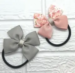 【304】ハンドメイド　グログランリボンのヘアゴム