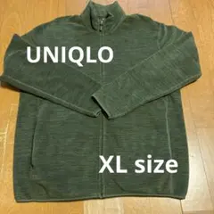 UNIQLO ダークグリーン ジップアップ フリースジャケット