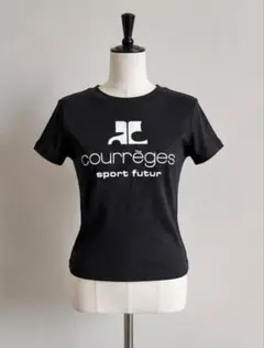 美品　courrèges sport futur 半袖Tシャツ 黒 38のサムネイル