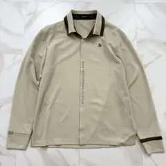 8YARDS ハチヤーズ ハーフジップ 長袖ポロシャツ XL GOLE ハチヤーズ 長袖ポロシャツ 白×黒 ハーフジップ メンズ 2XL