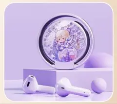 パープル キャラクター ワイヤレスイヤフォン