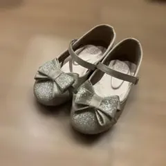 組曲キッズ フォーマルシューズ シルバー リボン