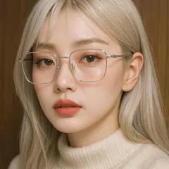 【新品】リムレスメタルフレーム 伊達メガネ ユニセックス シルバー