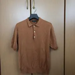 ニットポロ メンズL ブラウンのサムネイル