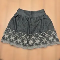 サイズ1 レストローズ 刺繍入りスカート ウール　カシミヤ