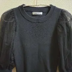 SNIDEL（スナイデル）ドットスリーブニット/パフスリーブ （フリーサイズ)