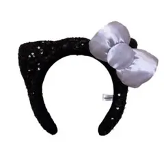 USJ ユニバ　ハローキティ　カチューシャ　スパンコール　黒