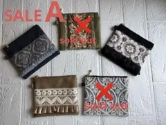 SALE A インド刺繍リボンのポーチのサムネイル