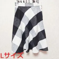 未使用 ｎ, Lサイズ チェック柄 ポリエステル100% 厚地生地フレアスカート