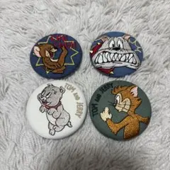 トムとジェリー 刺繍缶バッジ 4個セット