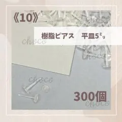 《10》樹脂ピアス　平皿5ミリ　300本　ピアス　透ピ　ハンドメイド