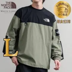 韓国限定 ノースフェイス L アルバニークルーネックEX カーキ アウトドア