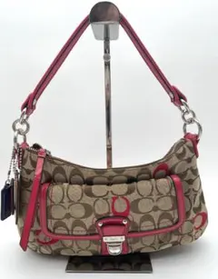 コーチ 21623 ワンショルダーバッグ シグネチャー キャンバス ピンク