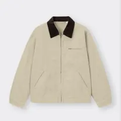【新品】GU ウォッシュドコットンワークジャケット　M