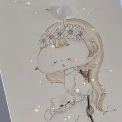 グラスアート　イラスト　水彩画　原画