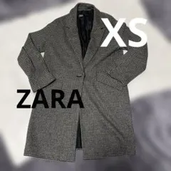 【送料込】ZARA チェック柄 チェスターコートXS