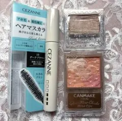 CEZANNE ヘアマスカラ 10 ダークブラウン　キャンメイク　チークB01のサムネイル
