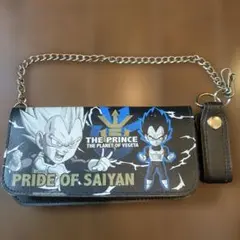 ドラゴンボールZ ベジータ ウォレットチェーン付き財布　右上部ほつれあり。