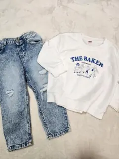 THE BAKER トレーナー　ホワイト　100