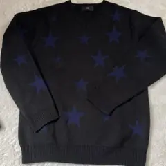 AZUL 星柄 Vネック ニットセーター