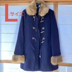 ネイビー ファー付きダッフルコート