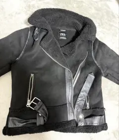 ZARA レディース ムートンコート ブラック 【美品】