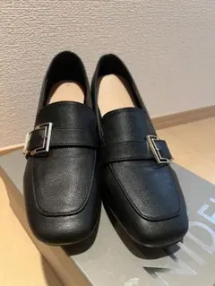 GRL バックル付きヒールローファー　ブラック